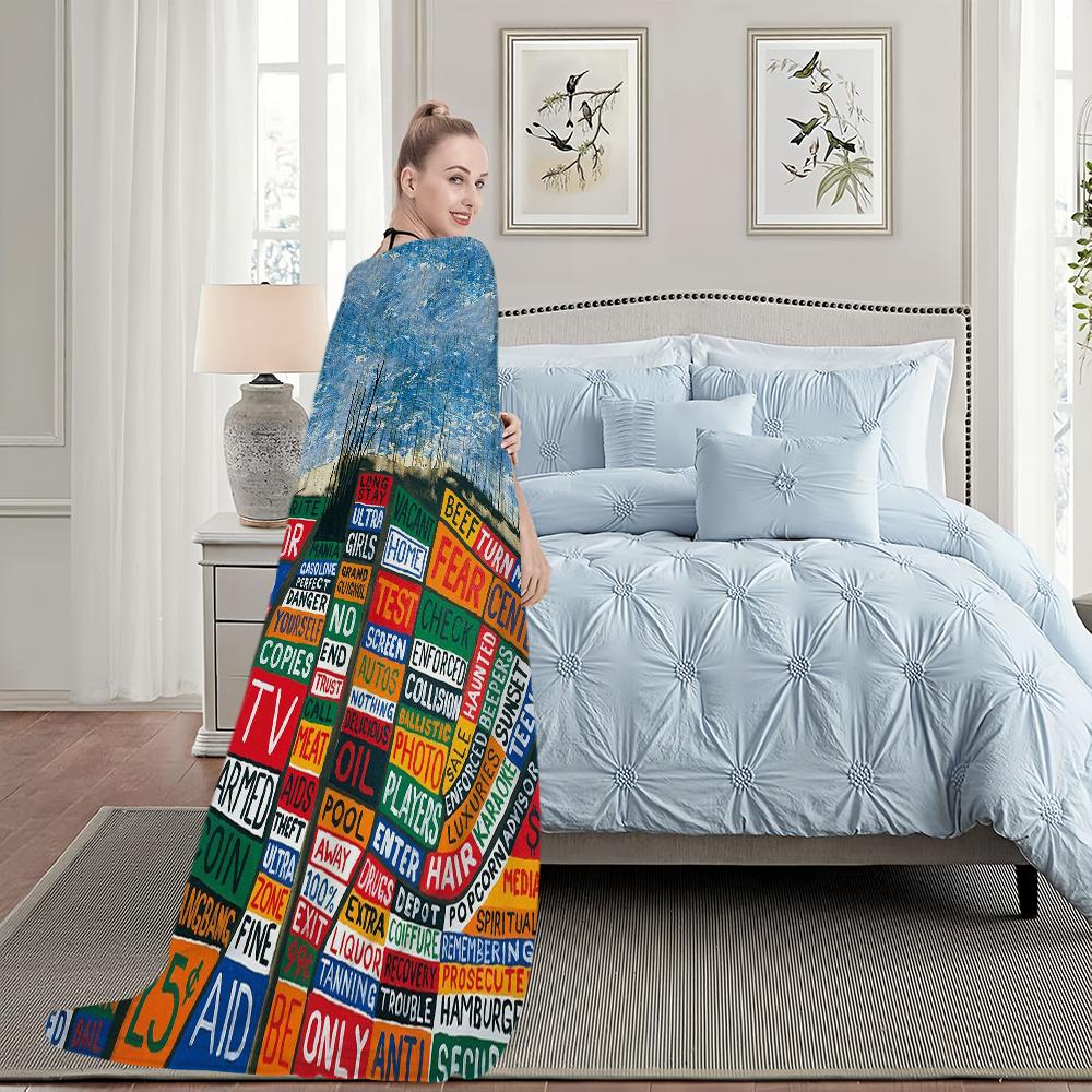 Blanket For Soft Throw Blanket for Picnic Bed R-Radiohead Sofa Home Bedroom Band Cozy Warm Comfortable
