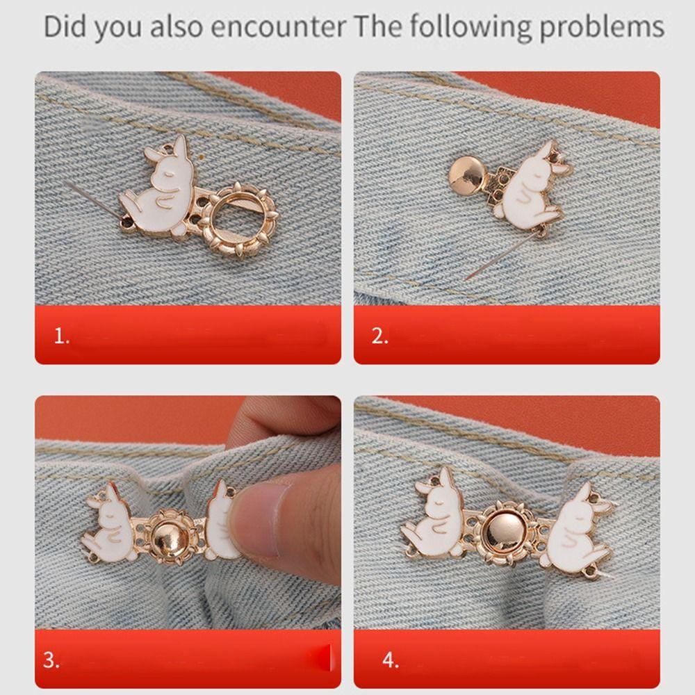 Easy To Use Pant Waist Tightener Adjustable Waist Buckle Extender Flower Buttons Pins  for Waist