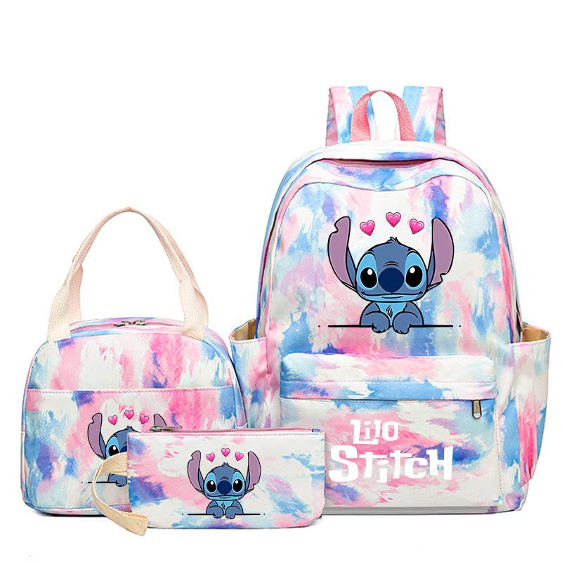 Cartoon Animation Schoolbag Large Capacity Primary And Secondary School Students Backpack Meal Bag Pencil Bag Three-Piece Set