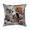 Cute Kittens With Smartphones Printed Pillowcase, Pattern Cushion Cover For Sofa Bedroom Car Home Decor