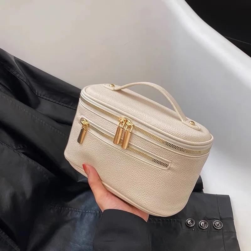 Leather PU Cosmetic Bag Portable Women's Large Capacity Cosmetic Bag Multifunctional Waterproof Cosmetic Bag
