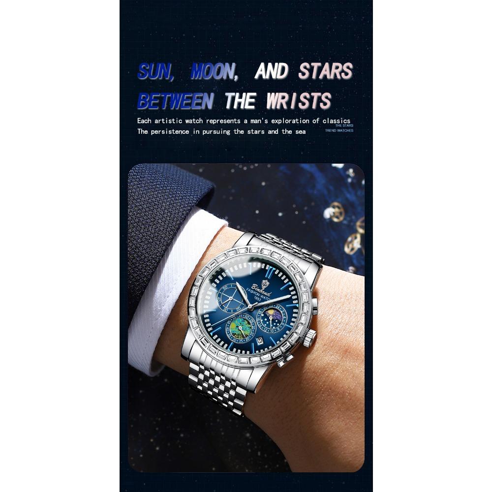 BINBOND Luxury Scratch-Resistant Quartz Wristwatches For Men Luminous Waterproof Auto Date Men's Watch Sports Casual