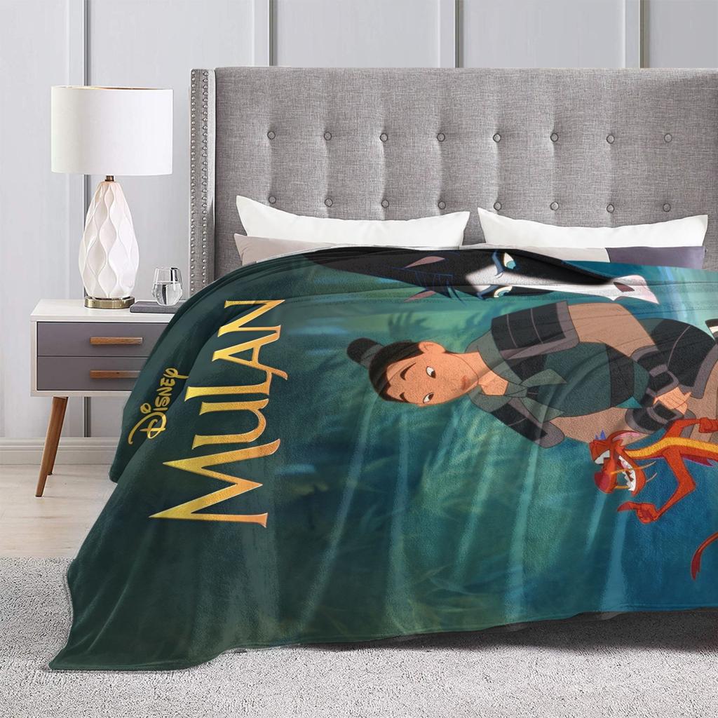 Mulan Cartoon Super Warm Blankets Travel Office Plush Throw Blanket Graphic Home Decor Flannel Bedspread Sofa Bed Cover