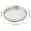 Gold Mirrored Vanity Tray for Bathroom Counter Metal Decorative Jewelry Storage Tray Cosmetic Perfume Organizer for Dresser Home