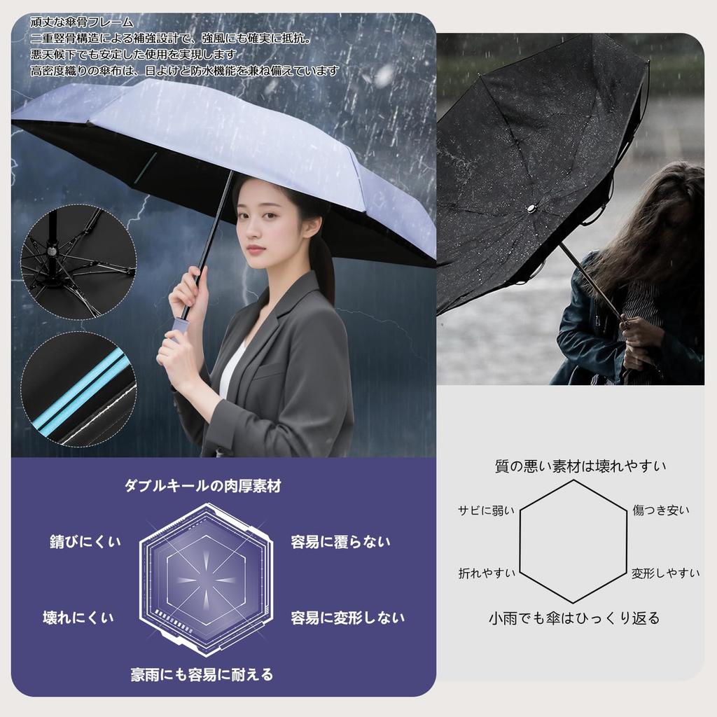 for Folding Parasol for Sun and UV Light Heat Hidden Telescopic Dual Rib Sun Windproof and Retractable Unisex [New 2025] Rain, Lightweight,