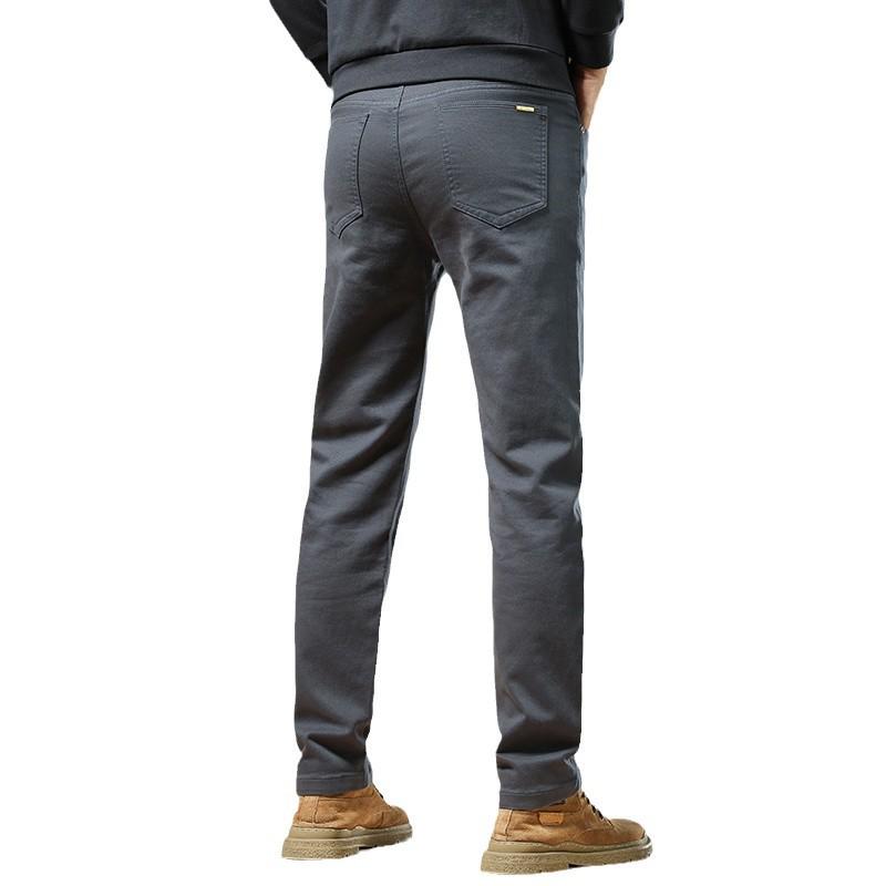 High-End Slim Khaki Men's Casual Pants - 2025 Spring/Autumn Business Straight-Fit