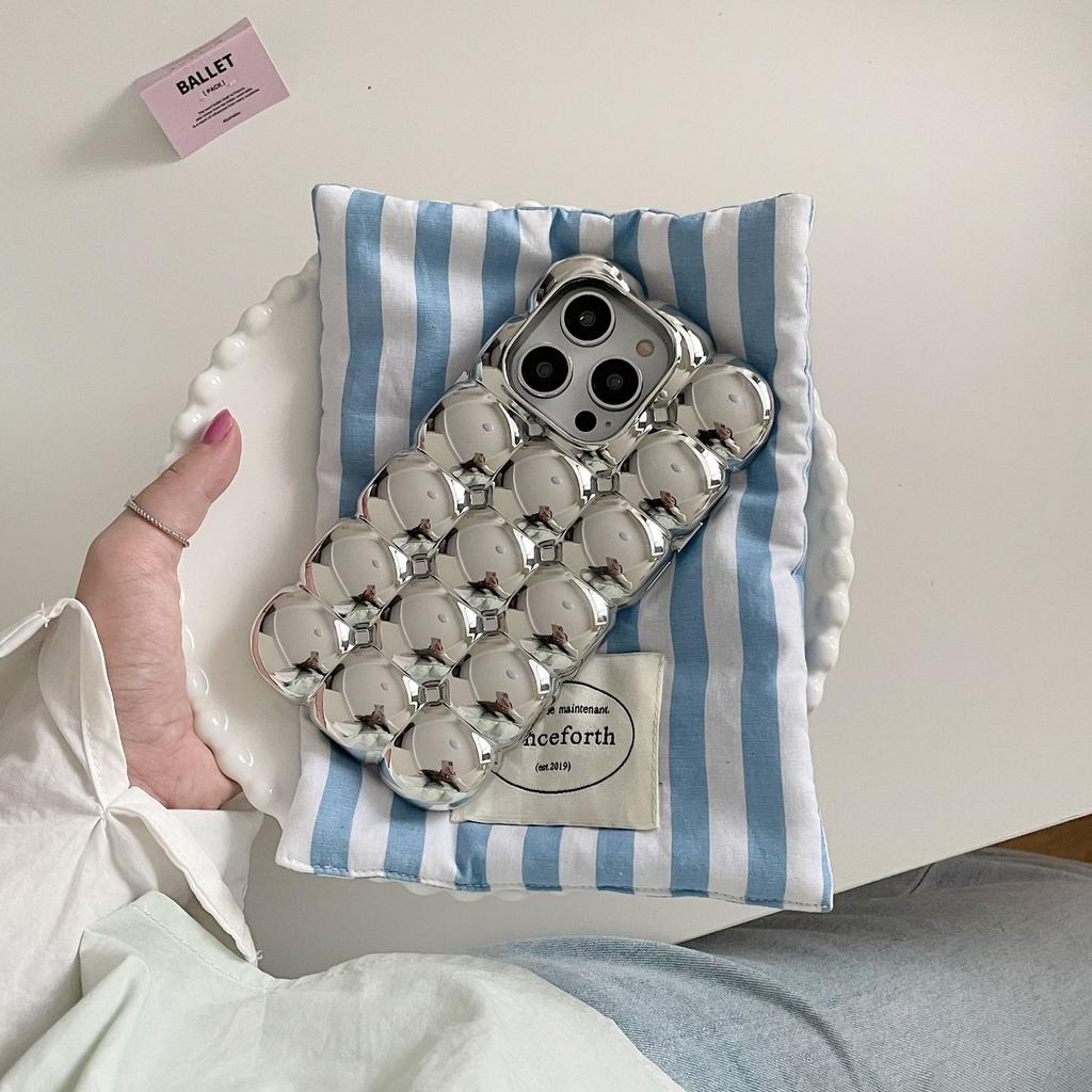 Eectroplated 3D Eggs Pattern Phone Case For iPhone 17 16 15 14 13 12 11 Pro Max Shockproof Soft Silicone Back Cover
