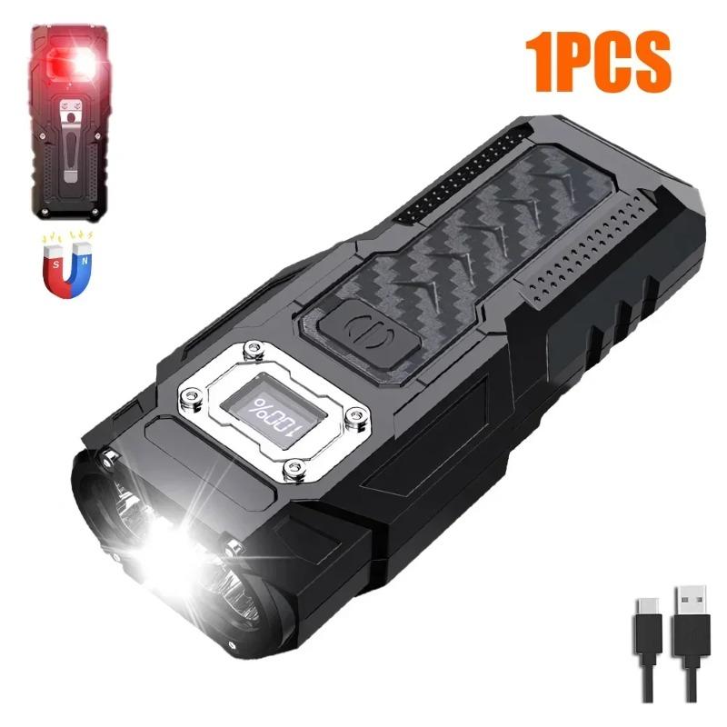 

Сверхъяркий светодиодный фонарик, перезаряжаемый фонарь с хвостовым магнитом, боковой COB-подсветкой, мощный, высокая мощность, кемпинговый, аварийный фонарь 1pc