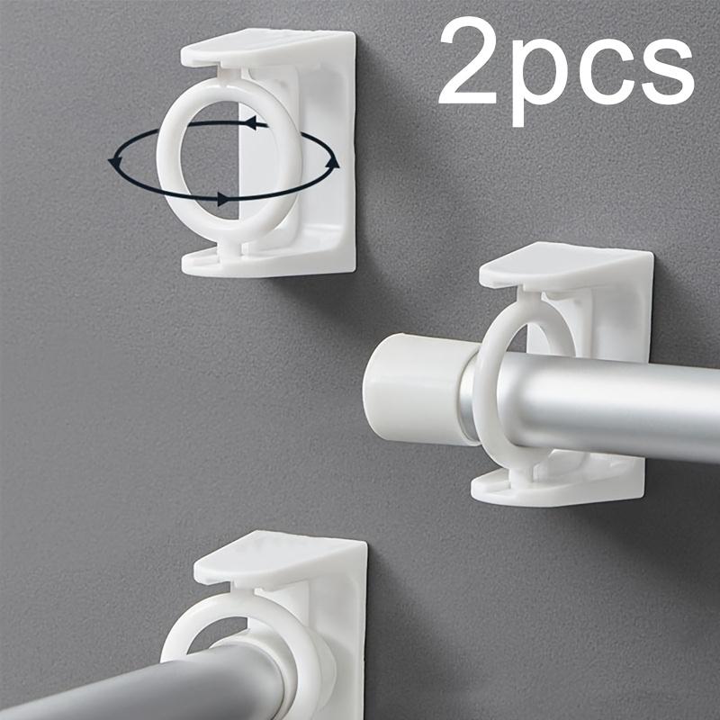 

2 шт. Регулируемый вращающийся держатель для штор с кольцом без сверления - Самоклеящийся кронштейн с поворотом на 360° для полотенец, кухонного и настенного декора