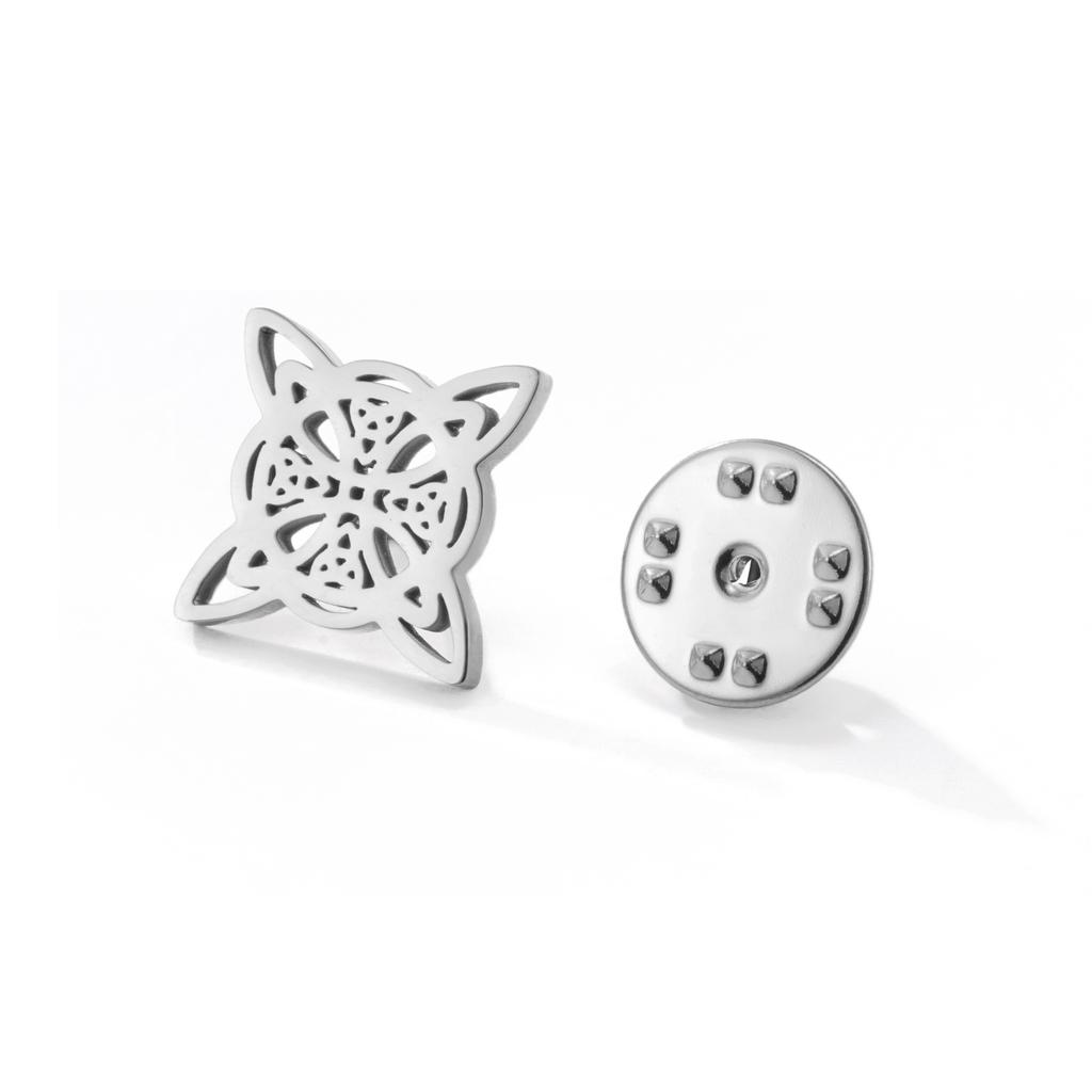 LIKGREAT Retro Witch Knot Brooch for Women Men Stainless Steel Pin Wicca Gothic Jewelry Elegant Lucky Amulet Lapel Pins Gifts