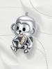 Charms Plata Niedlicher Kleiner Dinosaurier Erdbeerperlen Charm Kupferbeschichtet Passend für Charms Originalarmband Zum Schmuckherstellen DIY Charm