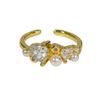 Small Broken Diamonds With Diamonds, Light Luxury Flowers, Zircon Beads, Temperament Ring, Women'S Cold Wind, Niche High-End Ring