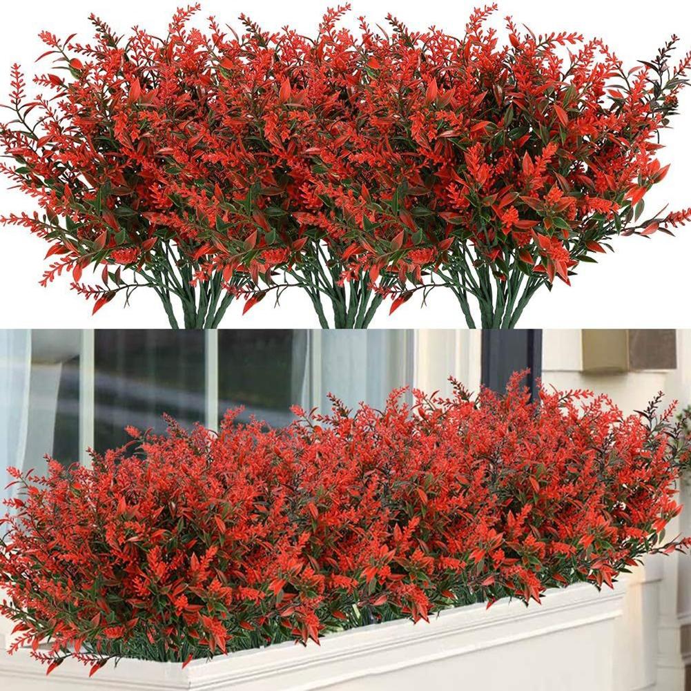 For Gardens Fake Shrubs Artificial Flowers 13.8in Artificial Flowers For Home Decor UV Resistant Flowers 13.8in Size