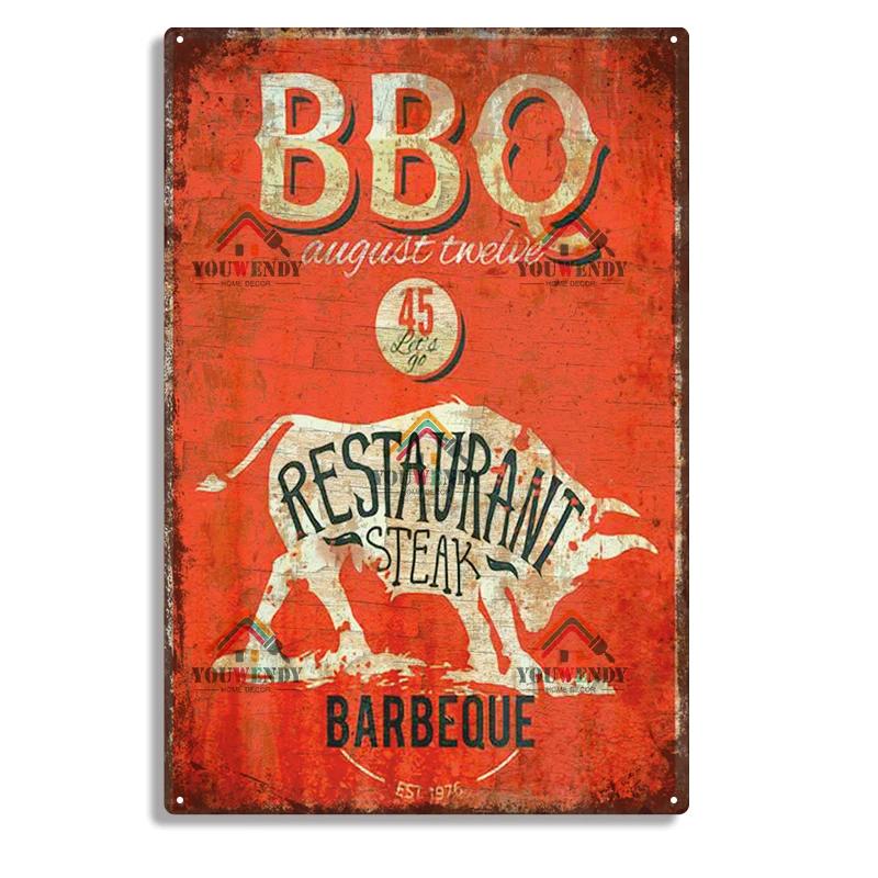 Retro DAD'S BBQ Metal Tin Signs, Decorative Plaque, Wall Decor for Barbecue, Bar, Pub, Kitchen, Party Zone, Vintage Metal Plate