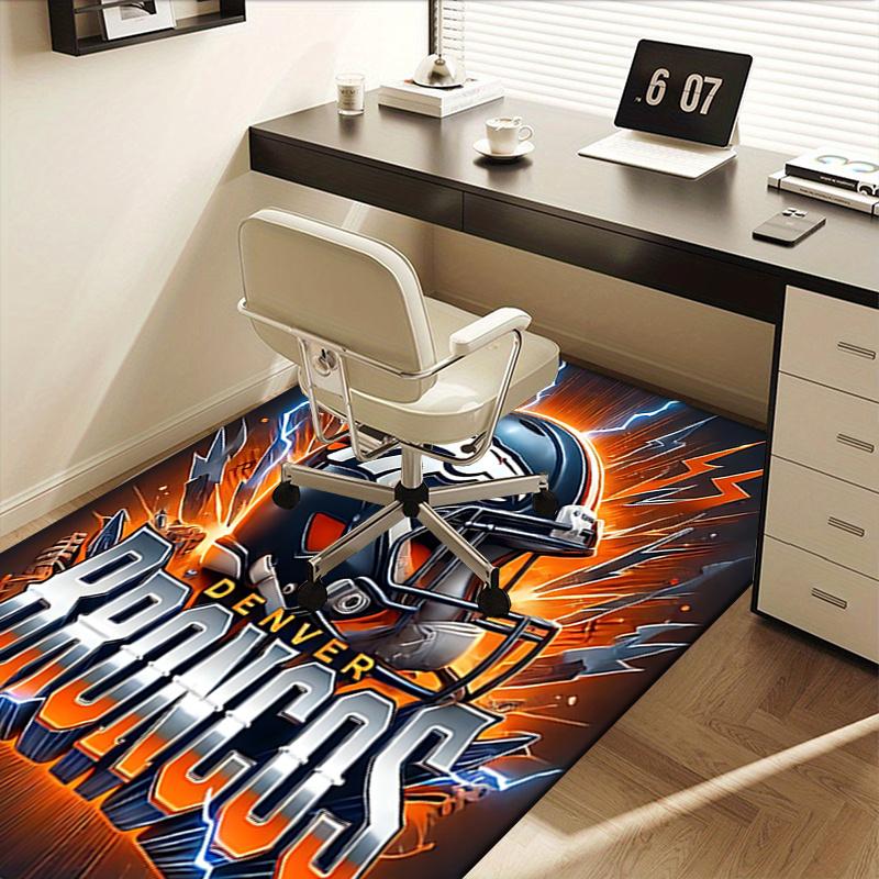 Denver Broncos Chair Mat NFL Team Logo Desk Protector for Home Office, Sofa Carpet, Living Room Decor Gift
