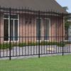 Garden Fence with Spear-shaped Top, Black, 239 X 175 Cm, Powder-coated Steel