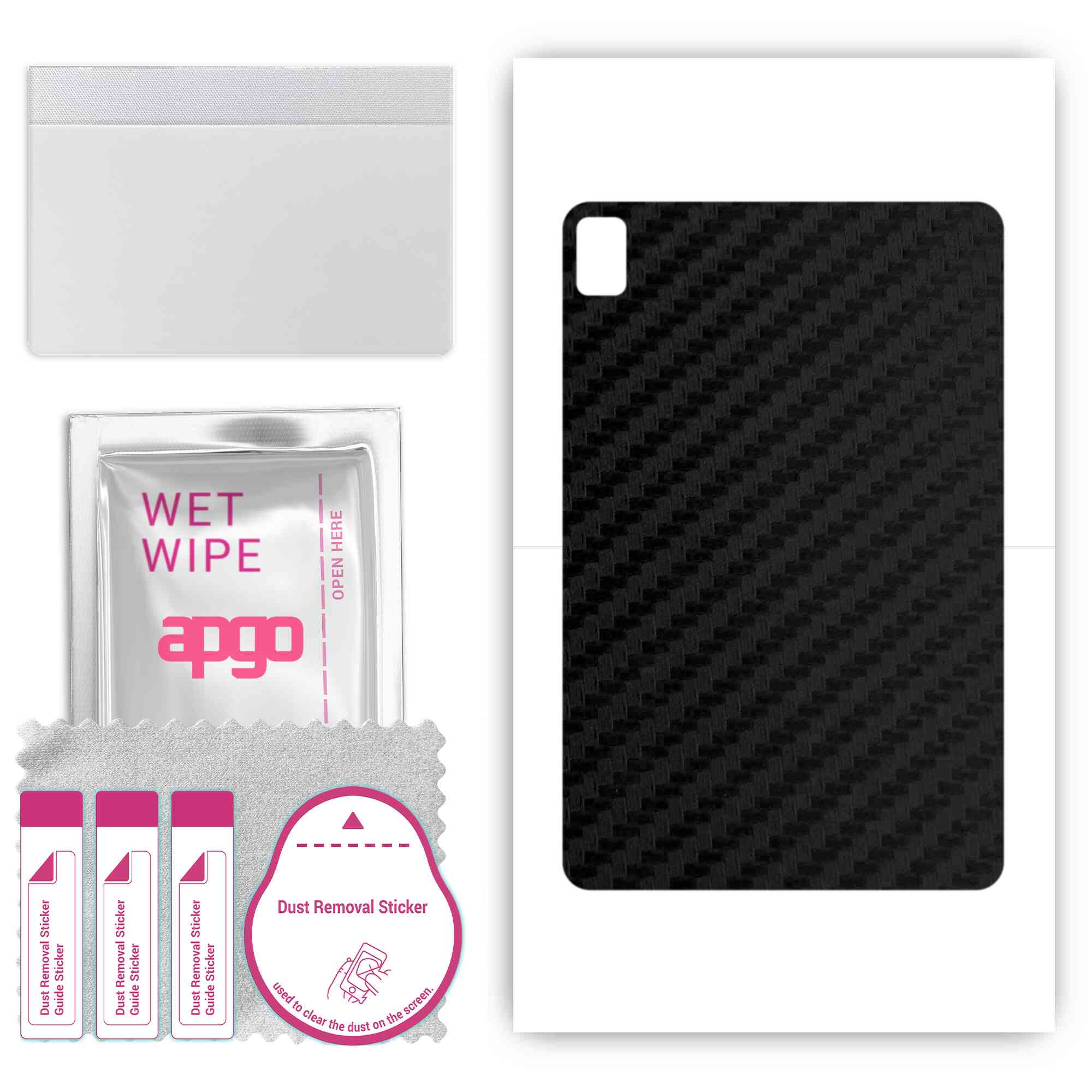 

apgo Protective Skin Sticker for the back compatible with Huawei MatePad Pro 12.6, Wrap Film, Foil, Vinyl - Pattern Carbon Black