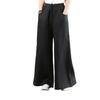 Women's High-Waisted Cotton & Linen Wide-Leg Pants - Plus Size, Loose, Casual Nine-Point Length