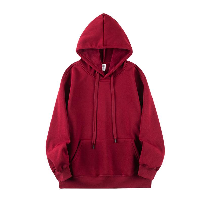 Unisex Retro Japanese Earth-Tone Fleece-Lined Heavyweight Hoodie