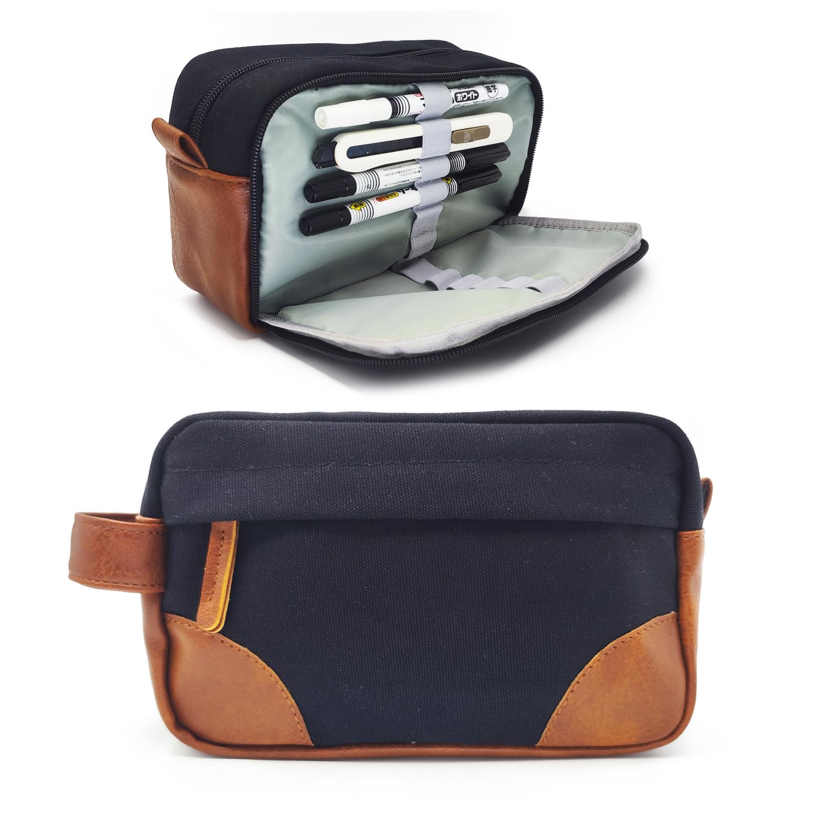 

CODCHI Карандаш Ручка Большой Канцелярский На Молнии Популярный Чехол для Хранения для Бизнеса Старшей Школы и Взрослых Кейс, Чехол, Вместимость, Хранение, Многофункциональный, чёрный