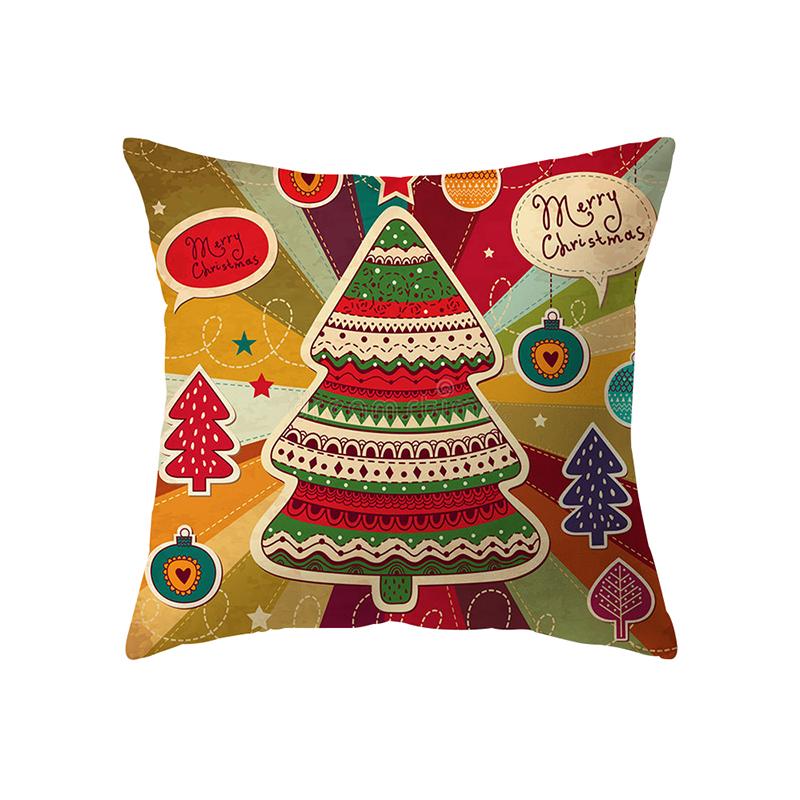 Merry Christmas Cute Santa Claus Print Pattern Cushion Cover Home Living Room Sofa Decoration Square Pillow Pillow Cover