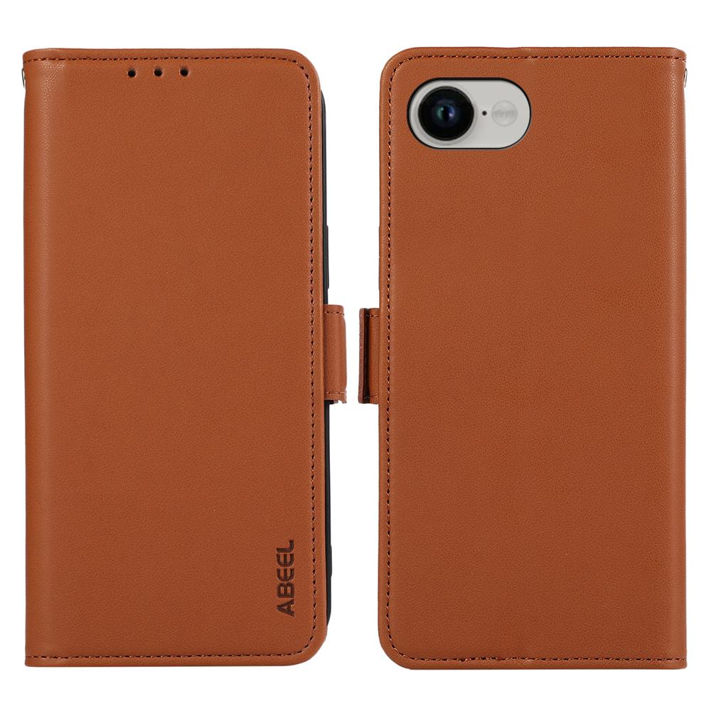 ABEEL For iPhone 16e Case Leather Phone Cover with RFID Blocking Wallet