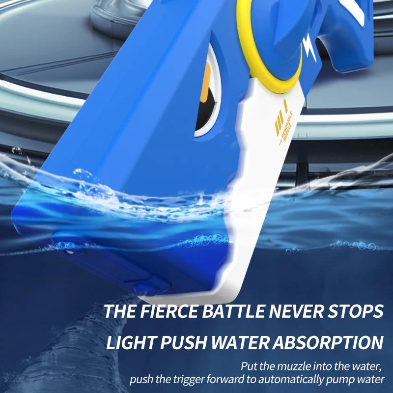 Shark Large Capacity Electric Water Gun Toy Continuous Firing Water gun Automatic Water Absorption Watergun Summer Pool Toy