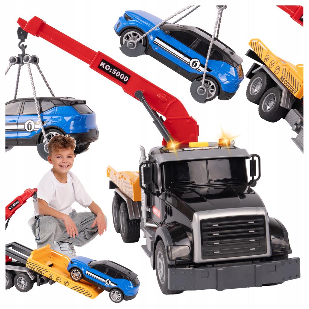 [PACZB] Tow Truck with Crane, LED Sound + Car Z3156