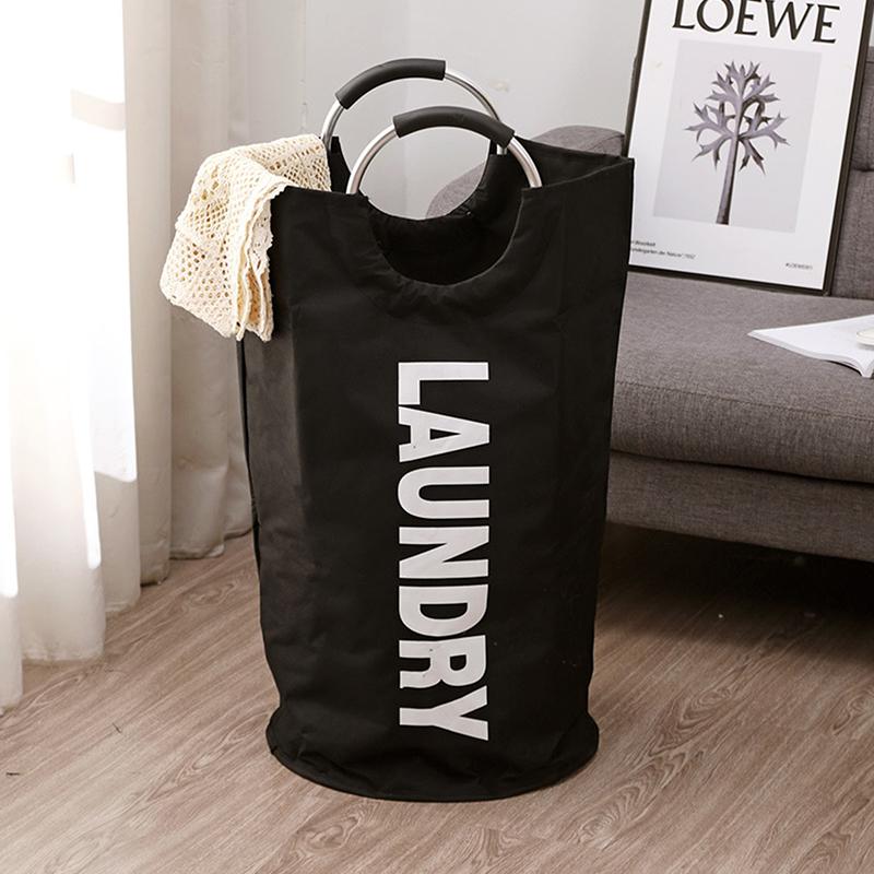 90L Super Velký Koš na Prádlo Oxford Tkanina Vodotěsný Vak na Prádlo s Uchem Koš na Špinavé Prádlo