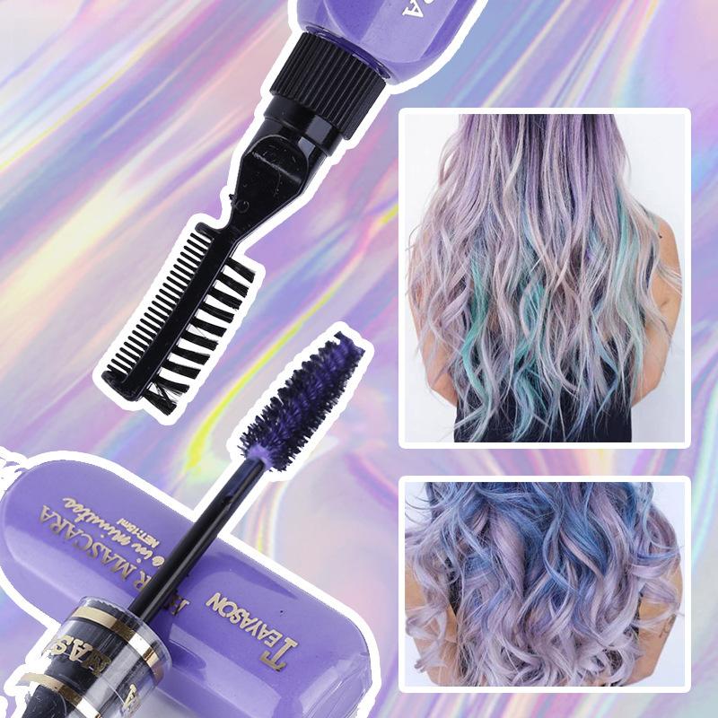 Temporäre Haarfarbe Mascara, Auswaschbare Haarfärbemittel Mascara für Wimpern und Haare, Leuchtende Farben