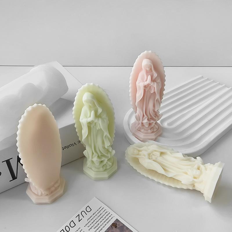 Jungfrau Maria Gebet Silikon Kerzenform DIY Freiheitsstatue Aromatherapie Harz Gipsform Handgemachte Seifen Bastelarbeiten Dekoration
