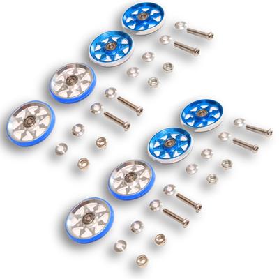 Mini rolă 4WD din aluminiu Rulment cu role mini 4WD Rulment cu role din aluminiu 19mm Piese ușoare Set de 8 adulți UME-STAR (albastru)