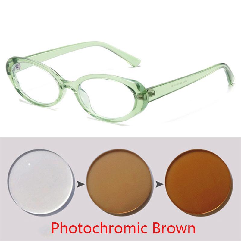 Kleine Fassung Blaulichtfilter Ovale Myopiegläser Rezeptbrille Damen Herren Optische Brille 0 -0.5 -0.75 Bis -6.0