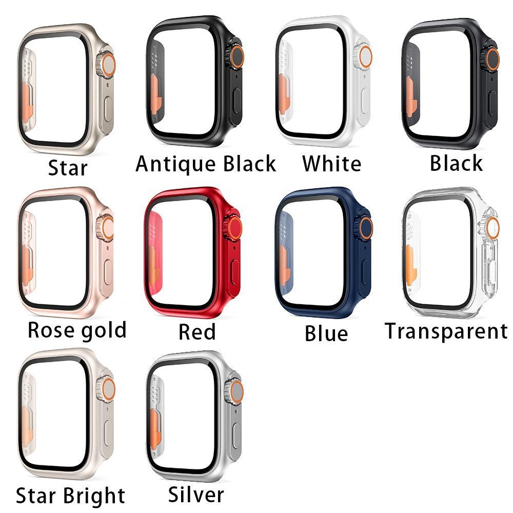Herdet glass med PC-veske Oppgradering til Apple Watch Ultra 49 mm, for Apple Watch 8 7 45 mm 41 mm for Iwatch Series SE 6 5 4 40 mm 44 mm skjermbeskytter PC