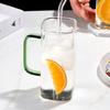 400ML Wide Mouth Mason Jar Drinking Glasses with Bamboo Lids & Straws And Square Color Handle Cup Beer Iced Coffee