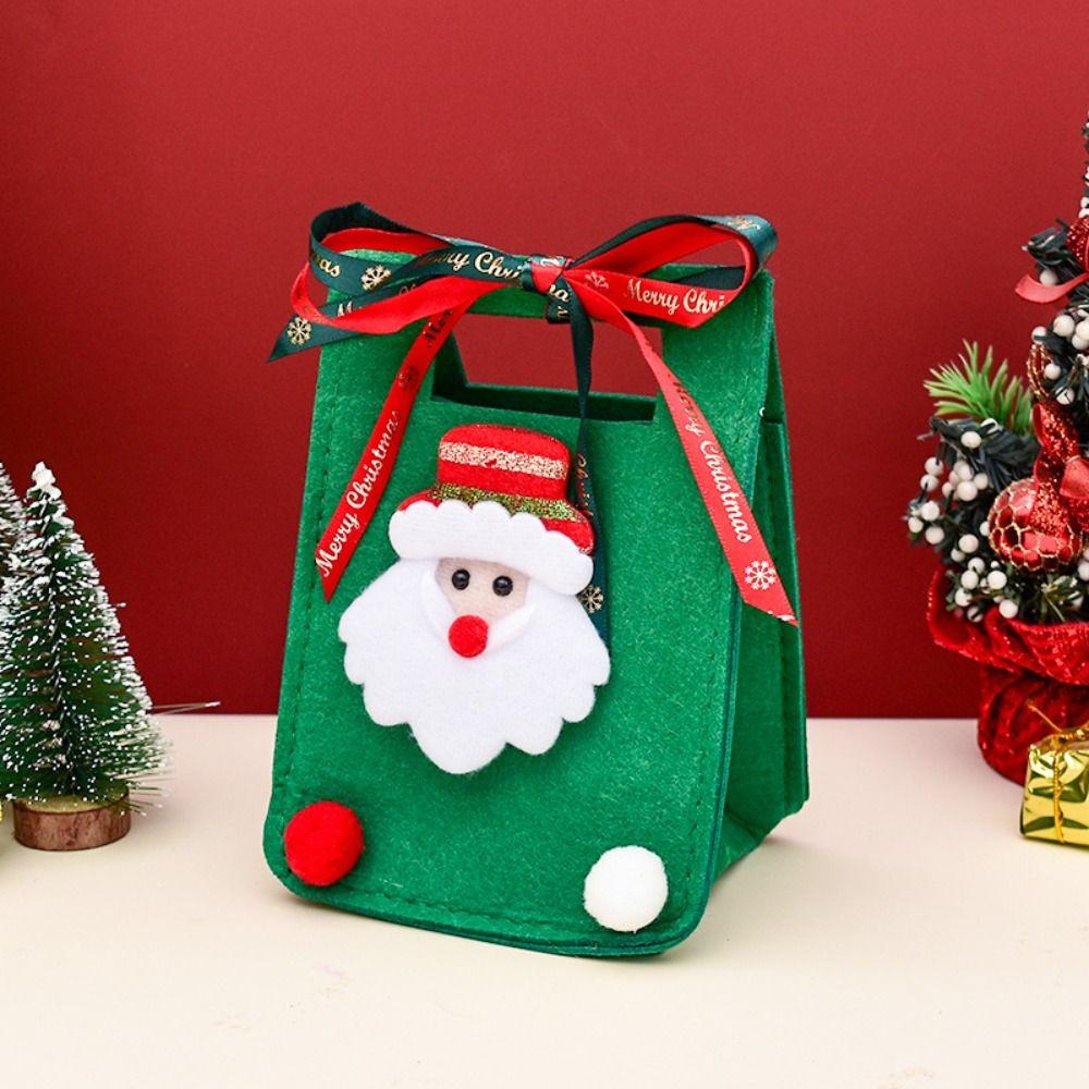 2PCS Thickened New Year Gift Bag Red Green Christmas Apple Bag Christmas Gift Bag Home Decoration