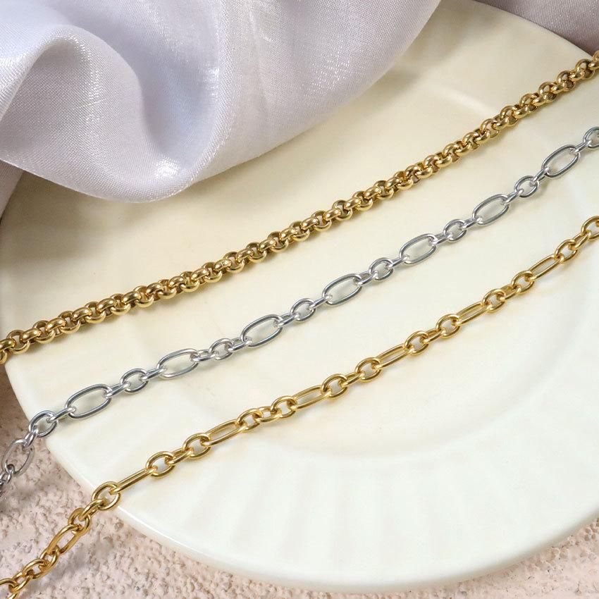 Stainless Steel Flat Hammer Long Cross Necklace Titanium Steel Flat Wire Long Cross Chain Necklace Long O-Chain Accessories