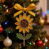 Christmas Tree Ornaments 2D Acrylic Sunflower Pendant Sunflower Ornaments Christmas Tree With Bow Design For Winter Holiday