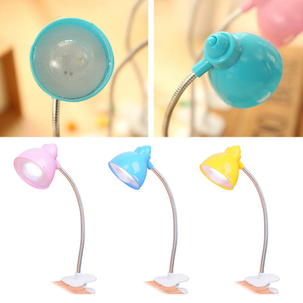 Tischlampe in Bonbonfarben, Mini-Tischlampe zum Anklipsen, Schreibtischlampe, LED-Licht, verstellbares Buchlicht, Nacht-LED-Augenschutz, Leselampe