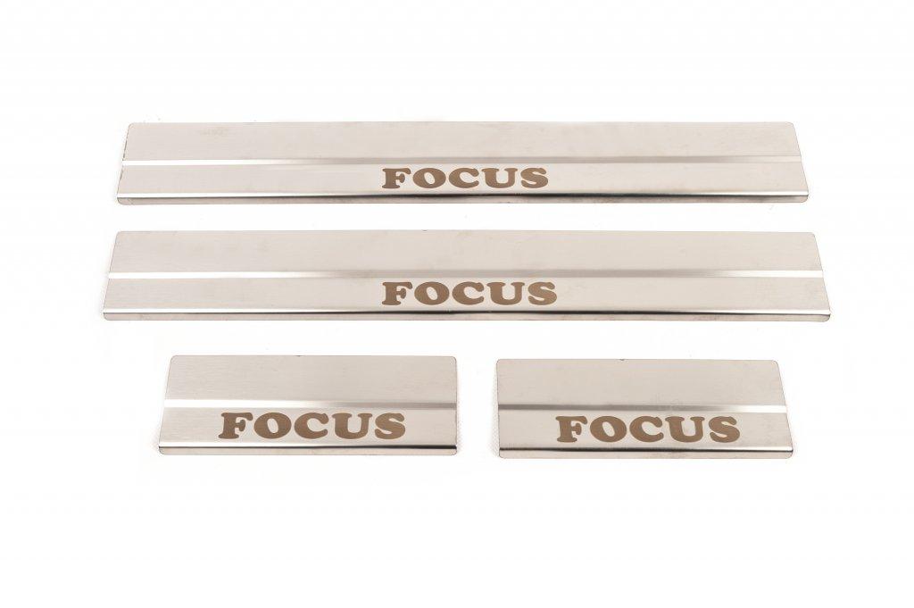 Door Sills Carmos V1 (4 Pcs, Stainless Steel) for Ford Focus I 1998-2005