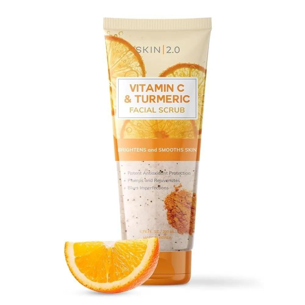 

Skin 2.0 C Turmeric Face Scrub 200ml - Dermatologist Tested Exfoliation Brightening Moisturizing Anti-aging Clean Beauty Non-toxic on Animals