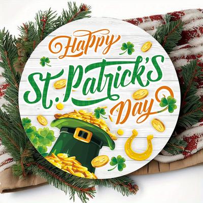 Décoration murale en bois 2D plate de 20 cm avec chapeau de Saint-Patrick - Décoration universelle pour voiture, ballon, décoration d'intérieur, panneau de bienvenue