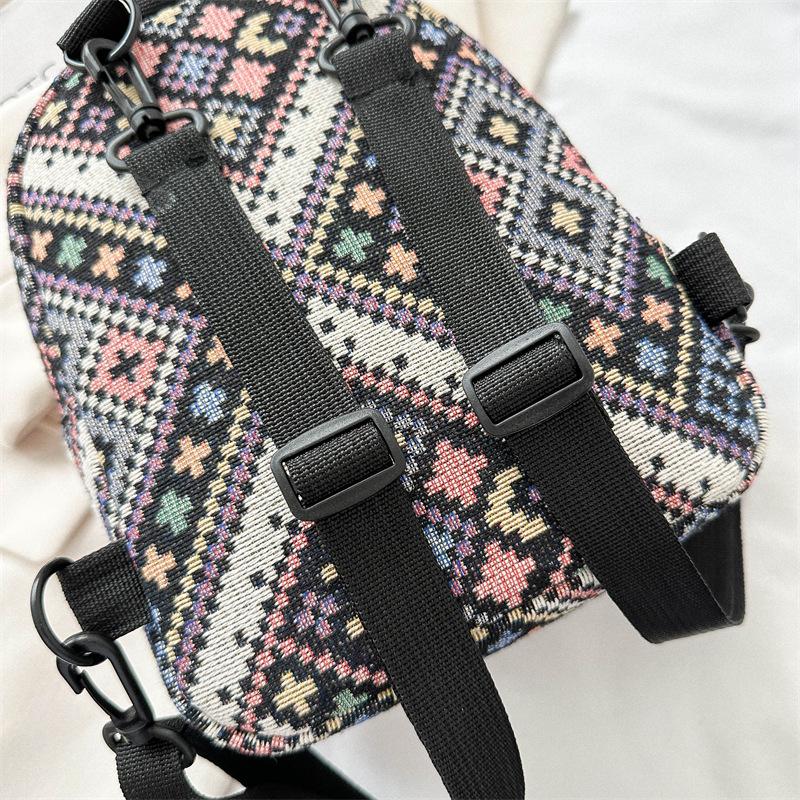 Large Capacity Canvas 2025 New Retro Ethnic Style Large Backpack Women's Business Trip Three-purpose Crossbody Backpack