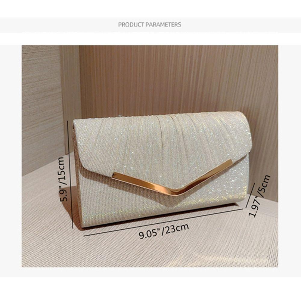 Gold Silver Evening Bag Women Elegant Fashion Banquet Clutch Chain Shoulder Bags Luxury Purse Female Wedding Party Bags