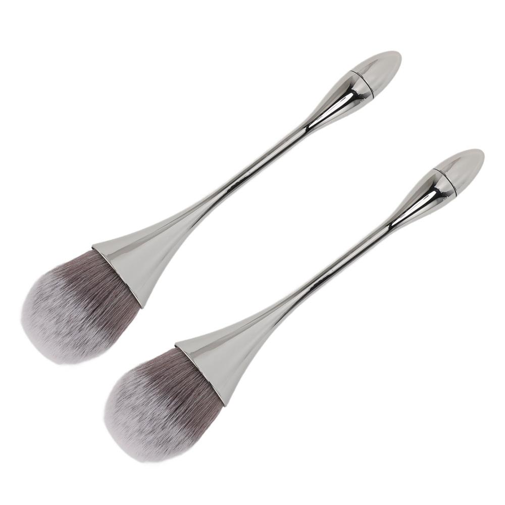 2pcs Multipurpose Nail Dust Brush Ergonomic Handle Powder Remover Brush  For Manicure Use