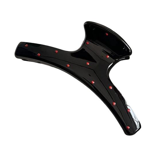 1/2Pcs Women Hair Claw Dot Print Plastic Hair Clamp with Strong Grip Anti-slip Teeth Large Size Shark Hair Clip