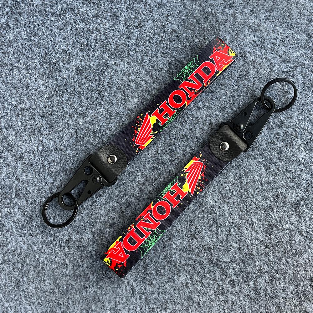 Nylon Rope Motorcycle Keychain Auto Keyring Pendants For Honda Jazz Fit Avancier Crv Accord Pilot City Prelude Mugen Power XR-V BO8