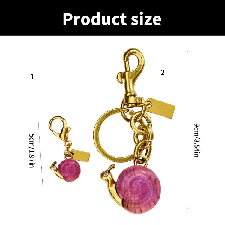 Cute Animal Shaped Key Chain Sturdy Alloy Snail Design Bag Ornament For Purse Organizers Youthful Decorative Item