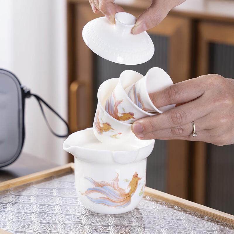 OIMG Portable Ceramic Travel Tea Set