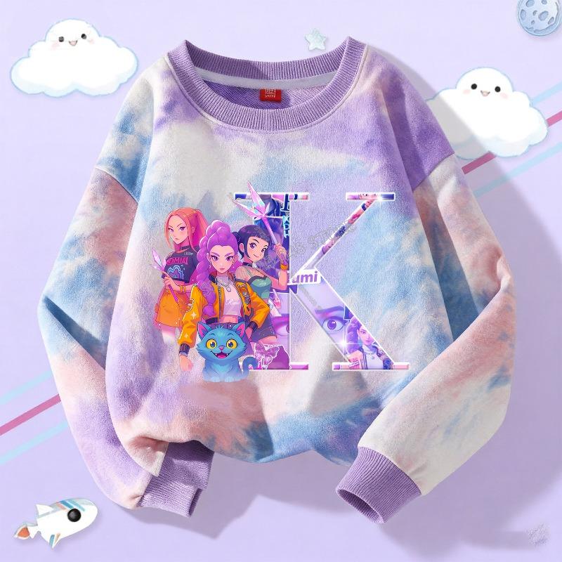 Spring And Autumn KPop Demon Hunters 3D Print T Shirt Kids Girl Streetwear Women's Outdoor Pullover Long Sleeve Top Clothes